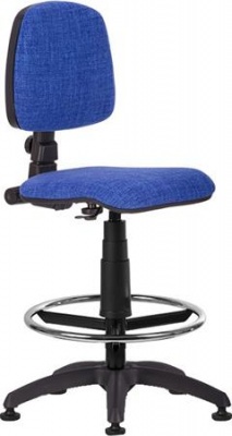 Kancelárska stolička, s držiakom na nohy, s klzákmi, "Bora", modrá