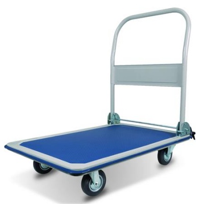 Skladateľný prepravný vozík, nosnosť 150 kg, modrý/biely