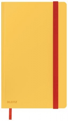 Záznamová kniha, A5, linajková, 80 listov, tvrdá obálka, LEITZ "Cosy Soft Touch", teplá žltá