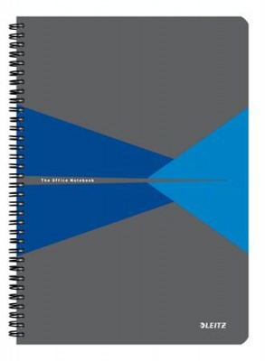 Blok, A4, linajkový, 90 listov, PP obálka, LEITZ "Office", sivá-modrá