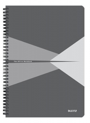Blok, A4, linajkový, 90 listov, PP obálka, LEITZ "Office", sivá