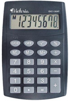 Kalkulačka, vrecková, 8 miestny displej, VICTORIA OFFICE "GVZ-136AP"