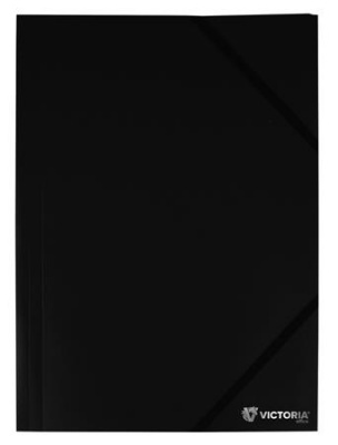 Doska s gumičkou, 15 mm, PP, A4, VICTORIA OFFICE, čierne