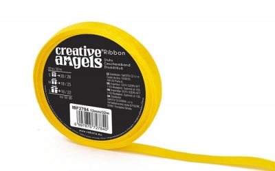 Saténová stuha, 12 mm x 32 m, žltá