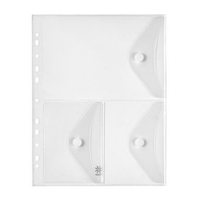 Obal na patent, A4, PP, 3 vrecká, VIQUEL "Pockets", priehľadný