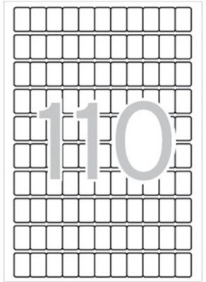 Etikety, 12x18 mm, zaoblené rohy, na liste A5, APLI, 1650 etikiet/bal