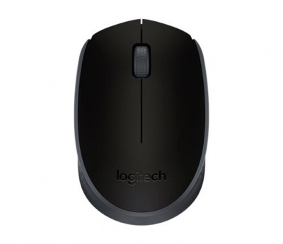 Myš, bezdrôtová, optická, stredná veľkosť, USB, LOGITECH "M171", čierna