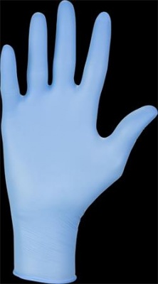 Ochranné rukavice, jednorazové, nitril, veľkosť S, 100 ks, nepudrované, modrá