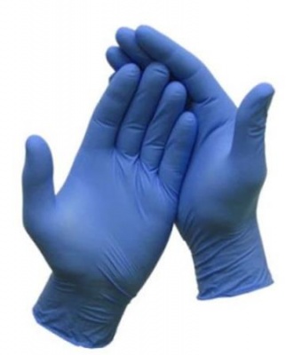 Ochranné rukavice, jednorazové, nitrilové, veľ. M, 200 ks, nepudrované, modrá