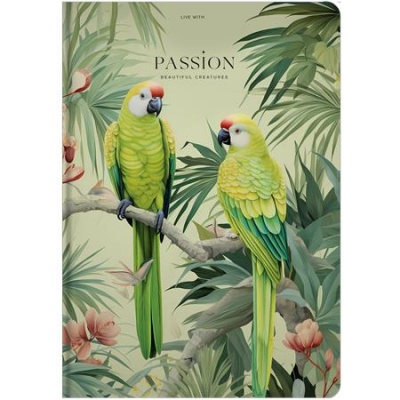 Poznámkový zošit, A4, štvorčekový, 80 listov, tvrdý obal, SHKOLYARYK "Live with Passion"