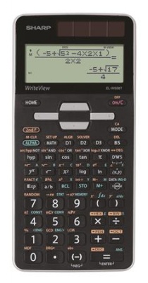 Kalkulačka, vedecká, 640 funkcií, SHARP "EL-W506TGY", sivá/čierna