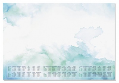 Podložka na stôl, 595x410 mm, trojročné a týždenné kalendárium, SIGEL "Watercolor Sea"
