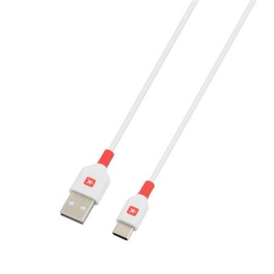 Nabíjací kábel, USB-A/USB-C, 2 m, SKROSS, biely