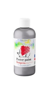 Tempera, 500 ml,  ICO "Ježko", strieborná