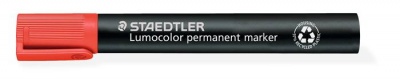 Permanentný popsiovač, zrezaný hrot, STAEDTLER "Lumocolor 350", červený