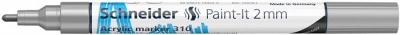 Akrylový popisovač, 2 mm, SCHNEIDER "Paint-It 310", strieborny