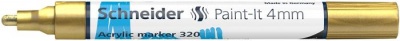 Akrylový popisovač, 4 mm, SCHNEIDER "Paint-It 320", zlatý
