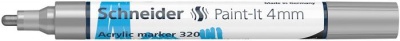Akrylový popisovač, 4 mm, SCHNEIDER "Paint-It 320", strieborný