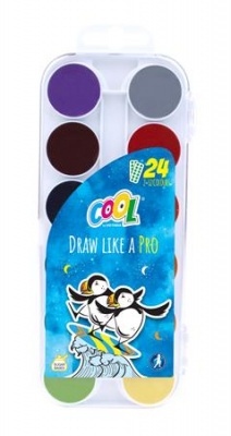 Vodové farby, 24 farieb, 24 mm, COOL BY VICTORIA