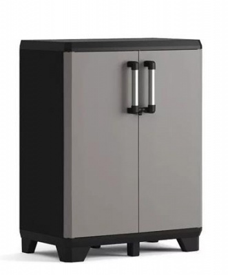 Skriňa na náradie, nízka, plastová, KETER "Pro", čierna-sivá