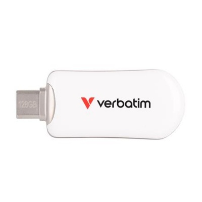 USB kľúč, 128GB, USB-C 3.2 Gen1, VERBATIM "Plectra", biely