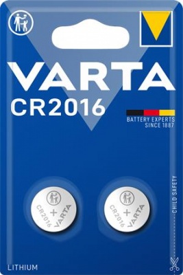 Gombíková batéria, CR2016, 2 ks, VARTA