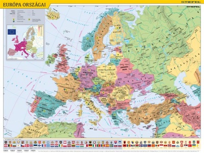 Podložka na stôl, obojstranná, STIEFEL  "Európa országai/Európa gyerektérkép/Európa/Európa detská mapa" - výrobok v MJ