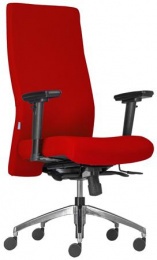 Kancelárska stolička, kovový podstavec, vysoké operadlo, nastaviteľná hĺbka sedu, "BOSTON", červená