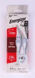 USB kábel, USB-A - Lightning (Apple), 1,2m, ENERGIZER, biela
