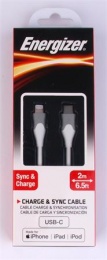 USB kábel, USB-C - Lightning (Apple), 2m, ENERGIZER, biela