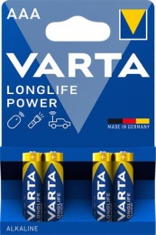 Batéria, AAA mikrotužková, 4 ks, VARTA "High Energy"