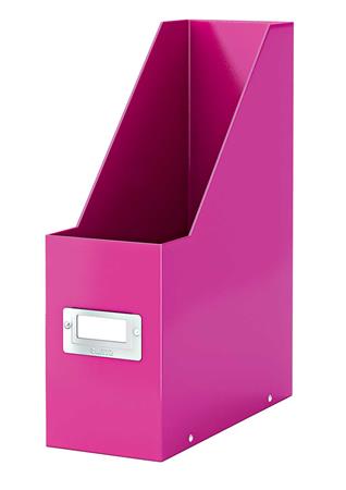 Boîte rangement leitz click&store carton pelliculé a5 220x160x282mm  boutons-pression porte-étiquette coloris violet