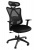 Kancelárska stolička, čalúnená, nastaviteľná opierka hlavy, "Cope", čierna