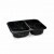 Menu misa (PP) 2dielna čierna na zatavovanie 227 x 178 x 50 mm 1300ml [4 x 80 ks] Wimex